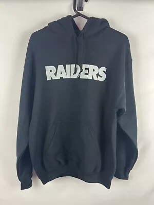 NFL Las Vegas Oakland Raiders Hoodie Hoody Size Medium Silver Black • £14.99