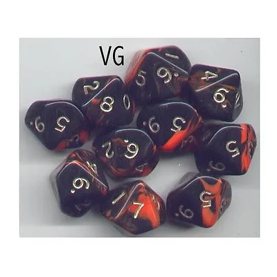 NEW RPG Dice Set Of 10D10 - Oblivion Orange • $12.74