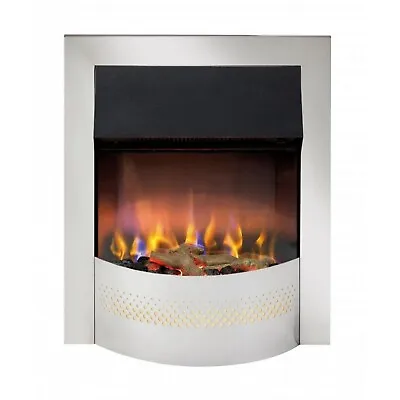 Dimplex Portree Chrome Optiflame 3D Electric Inset Fire 2kW Remote Control • £204