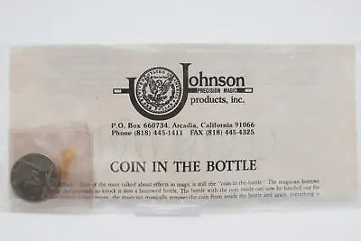 Coin In Bottle By Johnson Products (US Half 1992) Coin Magic Trick • $52.99