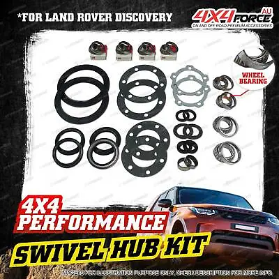 Swivel Hub King Pin + Wheel Bearing Seal Kit For Land Rover Discovery Series 1 2 • $256.95