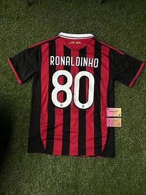 AC Milan 2009 / 2010 RONALDINHO Football Shirt Jersey Home Retro Kit - MEDIUM • £44.95