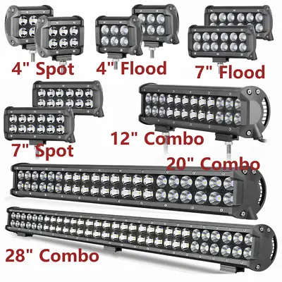 4''7''12''20 28 Dual Row Combo LED Light Bar Fog Driving Lamp Offroad ATV • $49.99