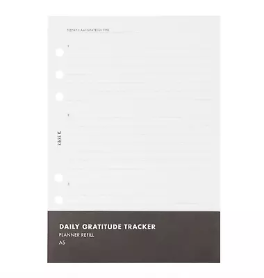 Kikki.K A5 Planner Refill Inserts White Daily Gratitude Tracker 60 Sheets New! • $8.50