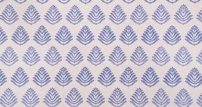 P Kaufmann ROYAL FERN EMB CAPRI Cotton Blend Blue Embroidered Drapery Uph Fabric • $19.99