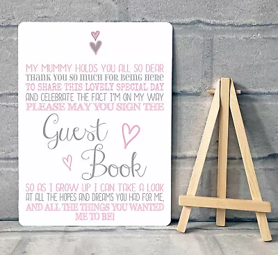 £6.95 • Buy A5 Metal Boy Girl Baby Shower Guest Book Memory Album Table Sign Decoration