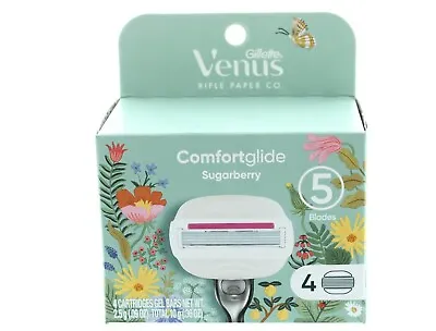 Gillette Venus Comfortglide Cartridges Sugarberry 5 Blade Pack Of 4 Refills • $14.99