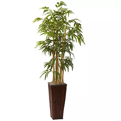 $109.99 • Buy Artificial 4 Ft Bamboo Tree In Decorative Dark Bamboo Planter