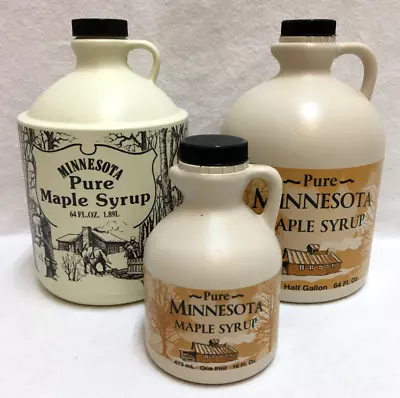 Lot Of 3 Pure Minnesota Maple Syrup Containers Pint & Half Gallon Plastic Empty • $19.95