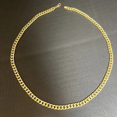 18 Kt Hallmark Yellow Gold Curb Cuban Necklace Men's Chain 22gr 22 L 5mm • $2500