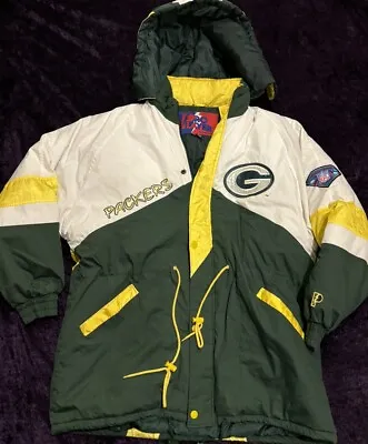 Green Bay Packers Pro Player Puffer Jacket Coat 90s NFL Size Xl Vintage Football • $64.99
