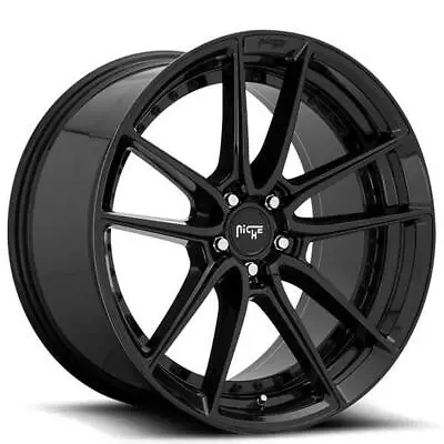 4ea 22  Staggered Niche Wheels M223 DFS Gloss Black Rims(S44) • $1898