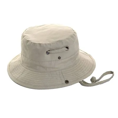 Quality Cotton Short Brim Safari Hat With Chin Cord And Studs 3 Colours • £10.95