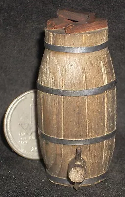 Dollhouse Miniature Western Wooden Barrel 1:12 W/ Keg Plug Mexican Import WO1941 • $8