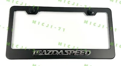 3D Mazdaspeed Mazda Emblem Stainless Steel Black License Plate Frame Rust Free • $24.99