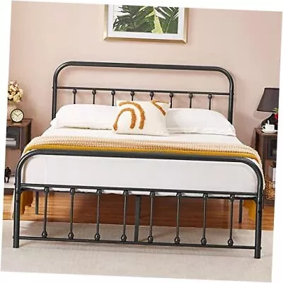  Black Metal Bed Frame Size With Vintage Headboard And Footboard No Full Blk • $156.80