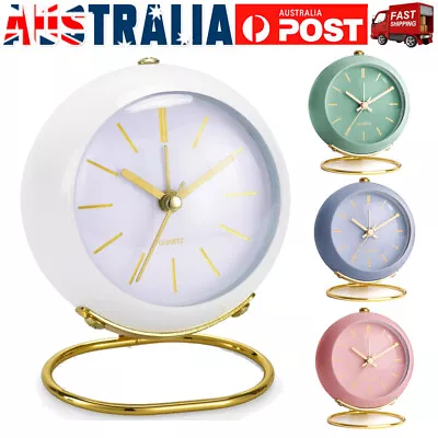 Retro Bedside Clocks Battery Operated Non Ticking Desk Clock Analogue Alarm AU • $16.13