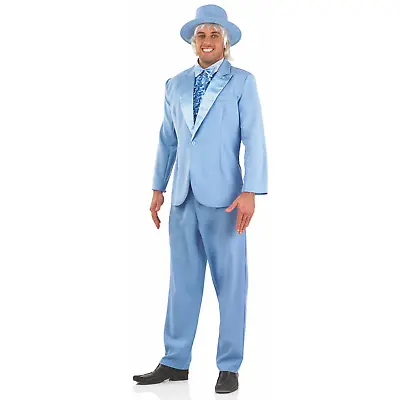 Mens Harry Comedy Costume M - XL Adult 90s Movie TV Blue Suit Film Fancy Dress • £34.99