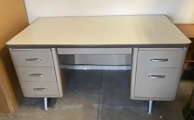 Vintage All Steel Equipment Tanker Desk Mid Century • $499.99