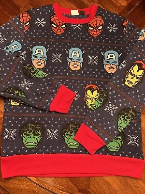 Marvel Avengers Spiderman Iron Man Captain America Hulk Sweater Size Medium • $25.55