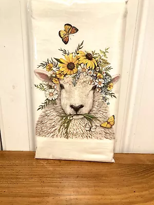 Mary Lake Thompson  Sheep With Floral Crown  Flour Sack Towel • $9.75