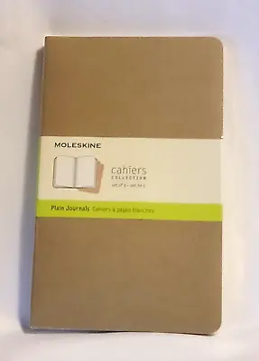 Moleskine Cashiers Collection Ruled Journals Set Of 3 Brown Plain Journals 60 P • $10.99