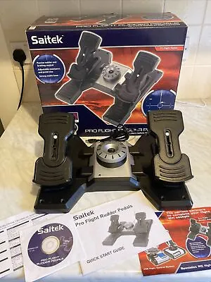 Saitek Pro Flight Rudder Pedals Software Manual & Original Box-Great Condition • £50