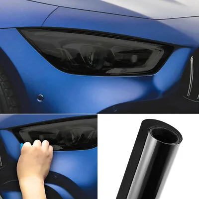 Matte Black Car Accessories Headlight Fog Led Lamp Tail Light Wrap Film Sticker • £6.90