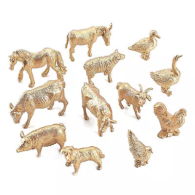 12pcs Miniature Animal Model Wear-resistant Environmental Miniature Golden Color • $10.41