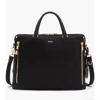 Brand New With Tags Tumi Voyageur Kendallville Briefcase Bag $495 Black/Gold • $209.99