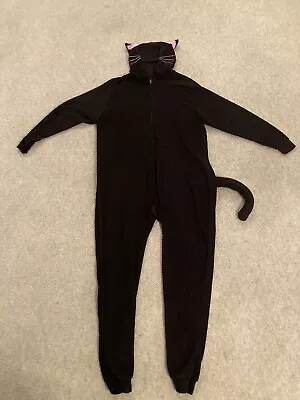 Black Cat Adult One Piece Jumper Union Suit Costume Pajamas • $9.99