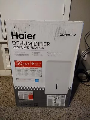 Haier QDHR50LZ 50-Pint 3-Speed LED Digital Controls Portable Dehumidifier White • $167