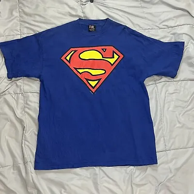Vintage Superman Shirt Giant Tag 1996 DC Comics 90s T-shirt USA • $19.20