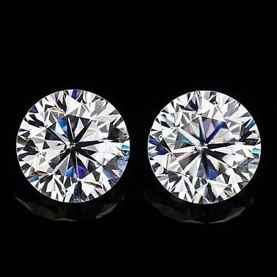 2 Ctw Pair Lab-Created Diamond Round Cut 5.00 Mm VVS1  D  Color LOOSE LOT (2 PC) • $24.99