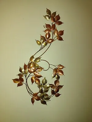  Large MCM C. Jere Style Mixed Metal Maple Leaves Branch Wall Sculpture  • $56.25