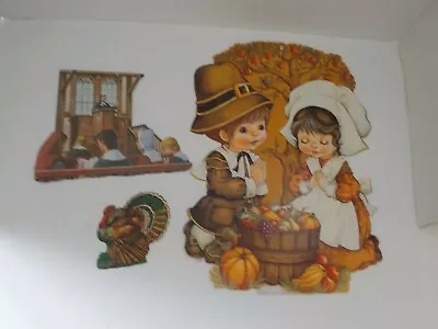 3 Vintage Thanksgiving Decorations Wall Die Cut • $10