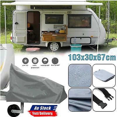 600D Large Heavyduty Caravan Drawbar Tow Hitch Cover Camper Trailer With Buckles • $17.09