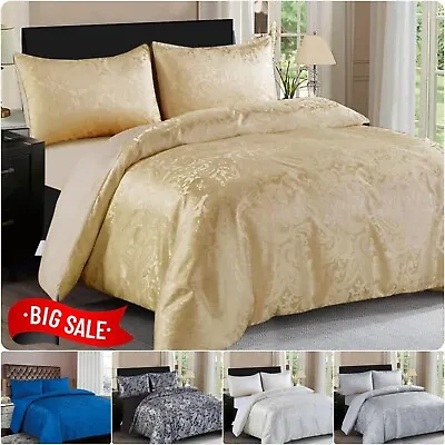 Luxury Jacquard Duvet Quilt Cover Paisley Bedding Set Double King Size & Cushion • £32.04