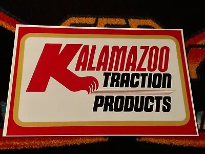 🏁 ‘70s KALAMAZOO SNOWMOBILE TRACTION Logo Poster Vintage Sled ((RACE)) • $21.88