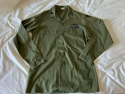 Vintage Vietnam War Era Men Shirt US Army 15 1/2 X 33 Long Sleeve Utility • $30