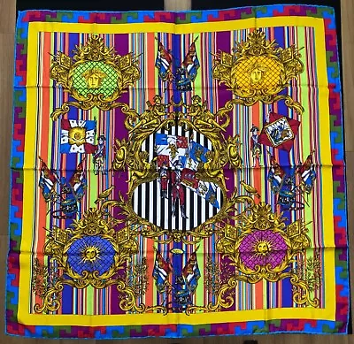 Stored Item W/ Initial Defect Atelier Versace Silk Scarf Multicolor 86cm Italy • $94.97