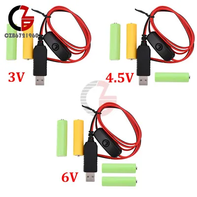 AA AAA Eliminator Cable Dummy-Battery Power Cord Replacement For 1-4pcs 3/4.5/6V • $4.29