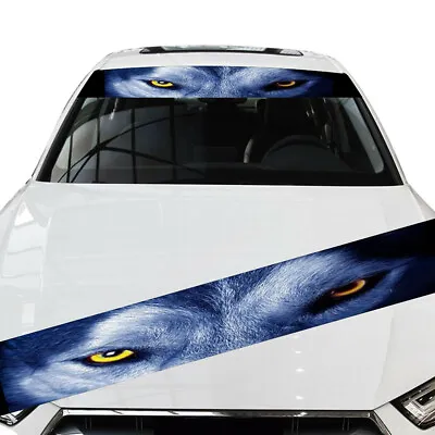 Car Front Windshield Sunshade Decal Auto Window 3D Wolf Eye Sticker Waterproof • $11.60