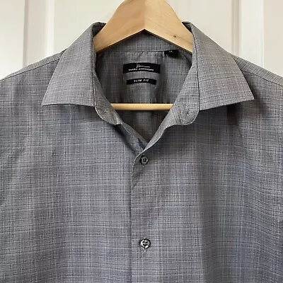 Marc Anthony Men Shirt  Button Up Long Sleeve Gray Slim Fit Size 17 (34-35) • $7.94