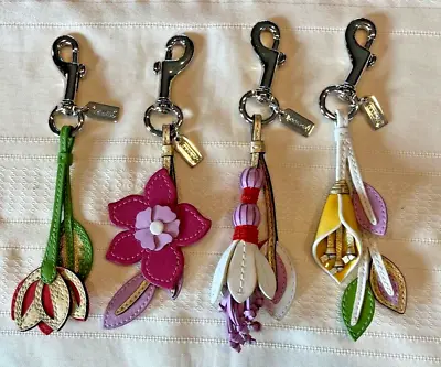 Coach Penelope Floral Bag Charm Full Set 4 Daffodil Fuchsia Cala Lily Water Lily • $500