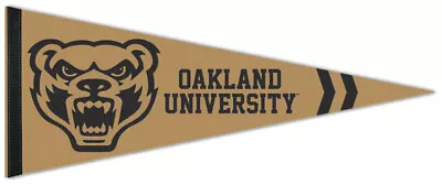 OAKLAND UNIVERSITY Michigan GOLDEN GRIZZLIES NCAA Premium Felt Collector PENNANT • $17.99