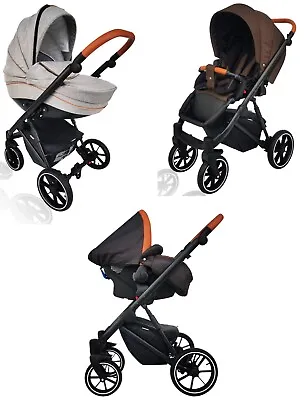 Stroller 3 In 1 Buggy Car Seat Baby Carrier Various Colors Many Accessories • £357.91