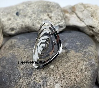925 Sterling Silver Swirl Ring Spiral Ring Thick Ring Chunky Rings For Women/Men • $18.99