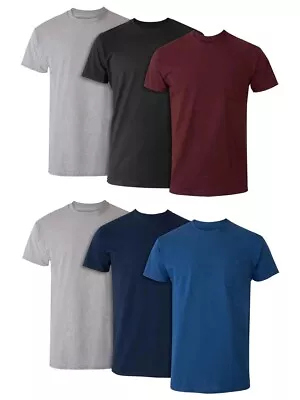 Men's Value Pack Assorted Pocket T-Shirt Undershirts 6 Pack • $24.29