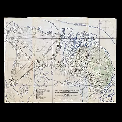 RARE WWII  SECRET  4th Marine Division D-Day Kwajalein Atoll Marshall Island Map • $6800